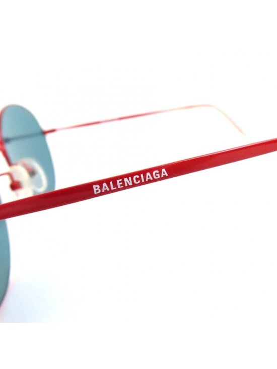 Balenciaga Logo Round Mirror Lens Sunglasses Eyewear Red 55 main image 5